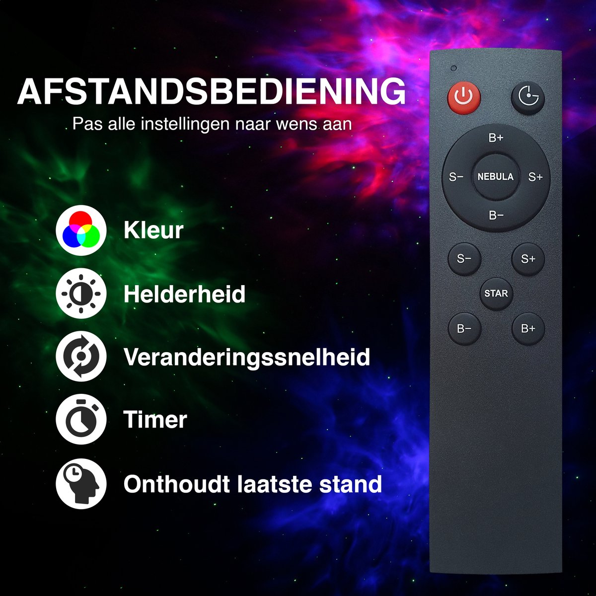 Swiftvein Astronaut Sterren Projector - Galaxy Projector met afstandsbediening - 8 kleurencombinaties