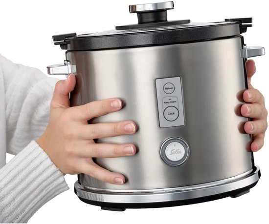 Solis Rice Cooker Multi 8162 - Rijstkoker en Stoomkoker - Voor Alle Soorten Rijst - Stoompan voor Rijst, Groente, Vis en Meer - 650 W - 1.2L