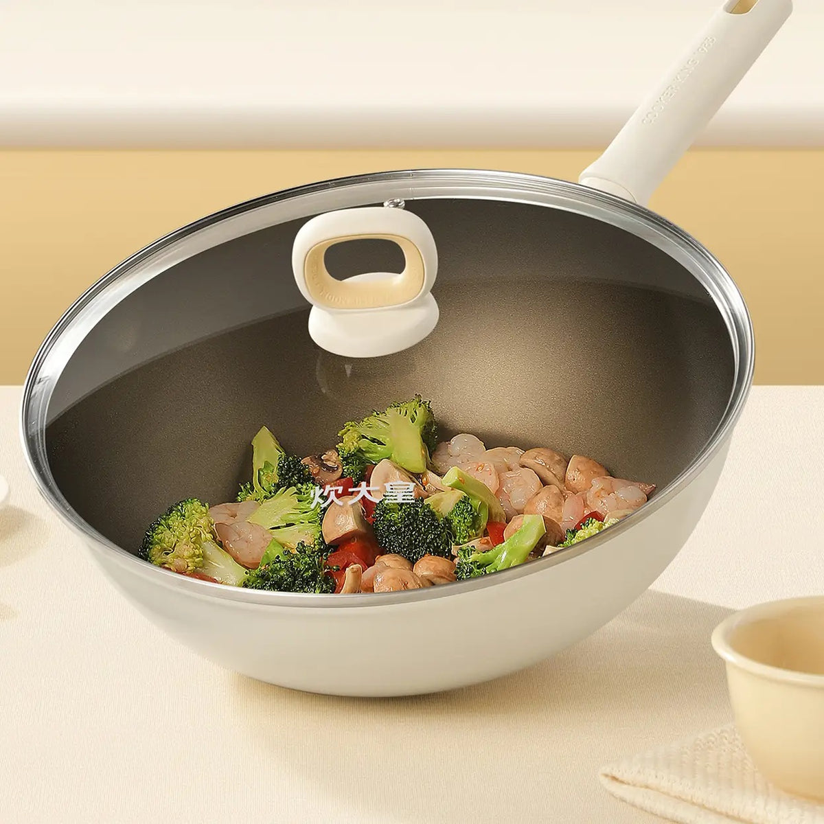COOKER KING Wokpan met Glazen Deksel - Antiaanbak - 32 cm