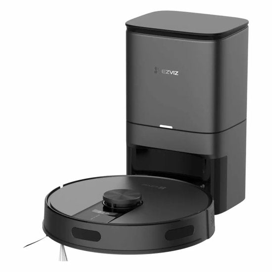 EZVIZ RE4 Plus - Robotstofzuiger met Dweilfunctie, 4000Pa Zuigkracht, Automatisch Leegstation, Navigatie & Obstakelvermijding - Compatibel met Google Assistant & Alexa - Zwart