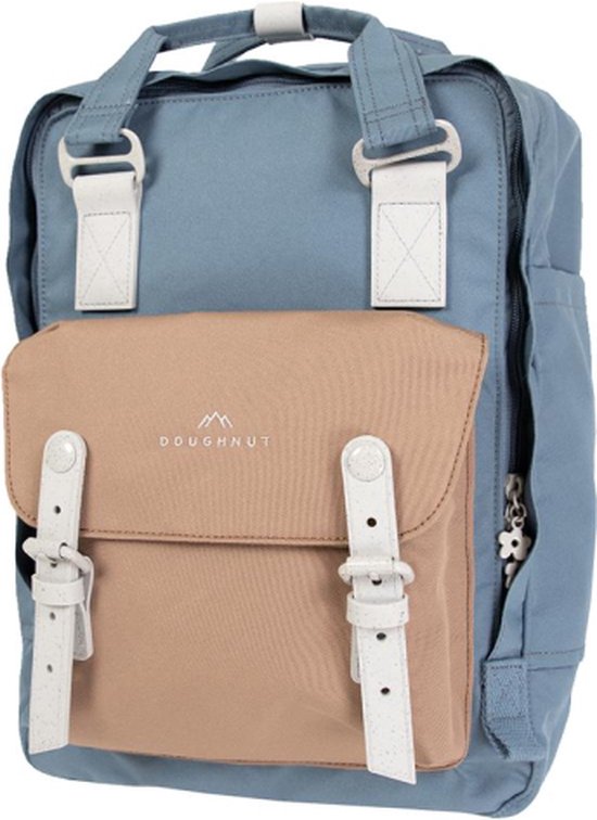 Doughnut laptoprugzak / Rugtas / Schooltas - 14 inch - Macaroon Monet - Dusty Blue/Mushroom
