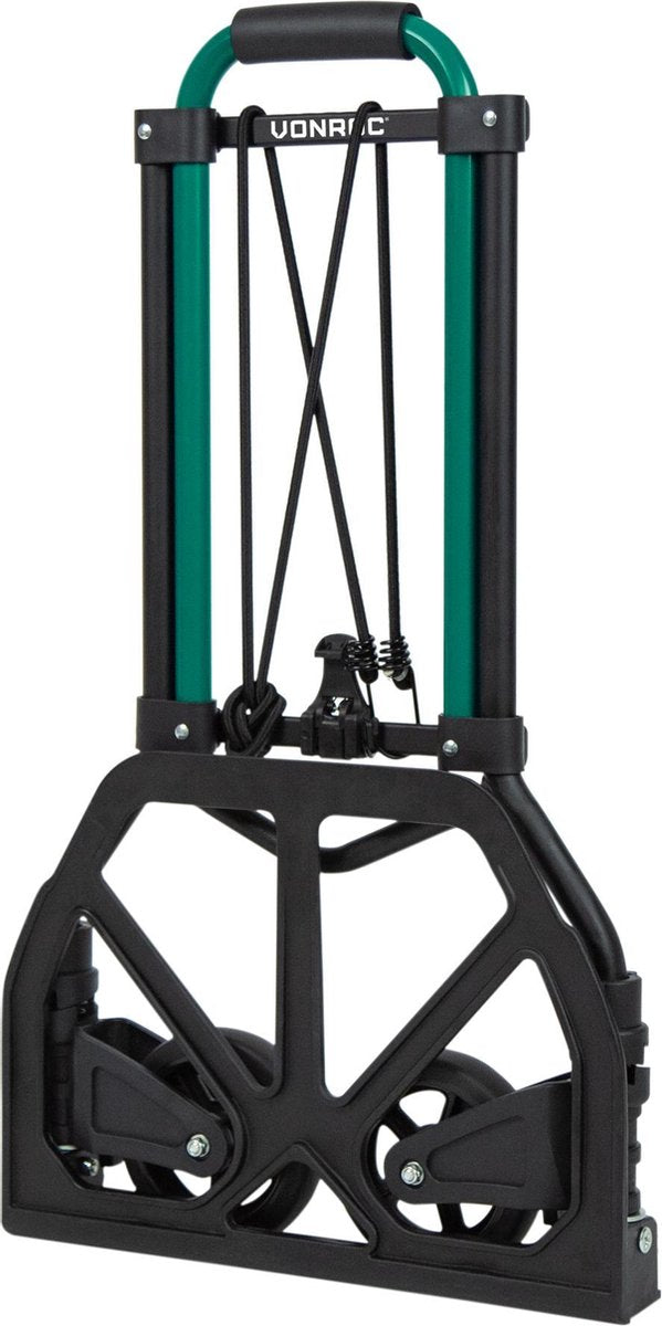 VONROC Steekwagen – Opvouwbaar – Draagplateau met antislip - Max. draagvermogen 80kg. - Incl. bagagespin