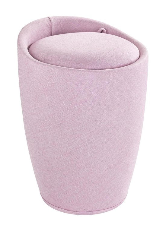 Wasmand creme met uitneembare waszak / poef / zit / kruk