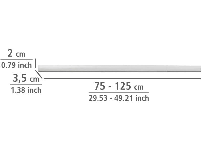 Wenko Era Telescopische Douchegordijnrail 75-125 cm – Wit – Zonder Boren