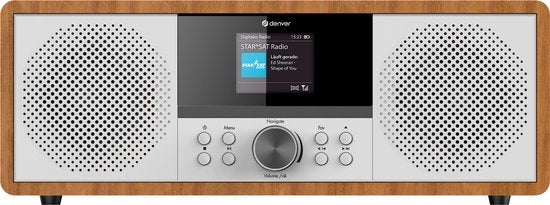 Denver Internet Radio - DAB Radio - FM Radio - CD Speler - Bluetooth - 200W - AUX/USB - MIR270 - Hout