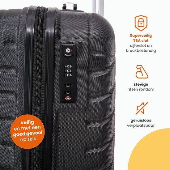 Goliving Handbagage Koffer met Wielen – 53 x 35 x 23 cm – Trolley – Lichtgewicht – TSA Slot – Gevoerde Binnenkant – 38 Liter – Zwart