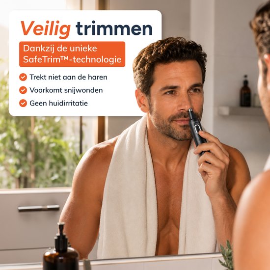 Skoov 3-in-1 Neustrimmer PRO - Draadloos - Oor - Wenkbrauw - Trimmer - Mannen - Heren - Vrouwen - Waterdicht - Zwart