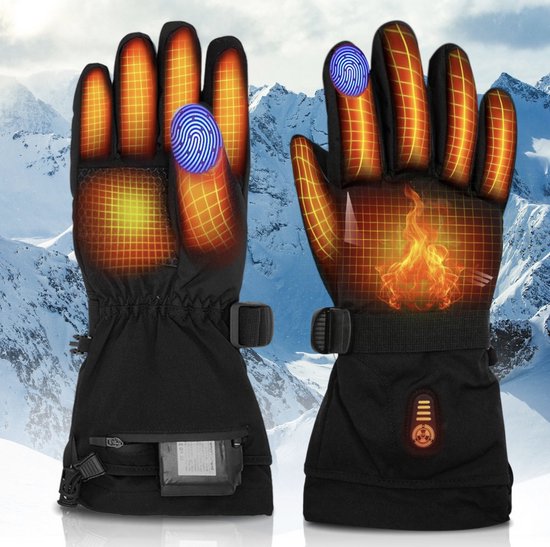 Qualitá® Verwarmde Handschoenen - Handschoenen Verwarmd - Waterafstotende - Elektrische Handschoenen Maat XL - Met Touchscreen Compatibiliteit - Wintersport - Oplaadbaar