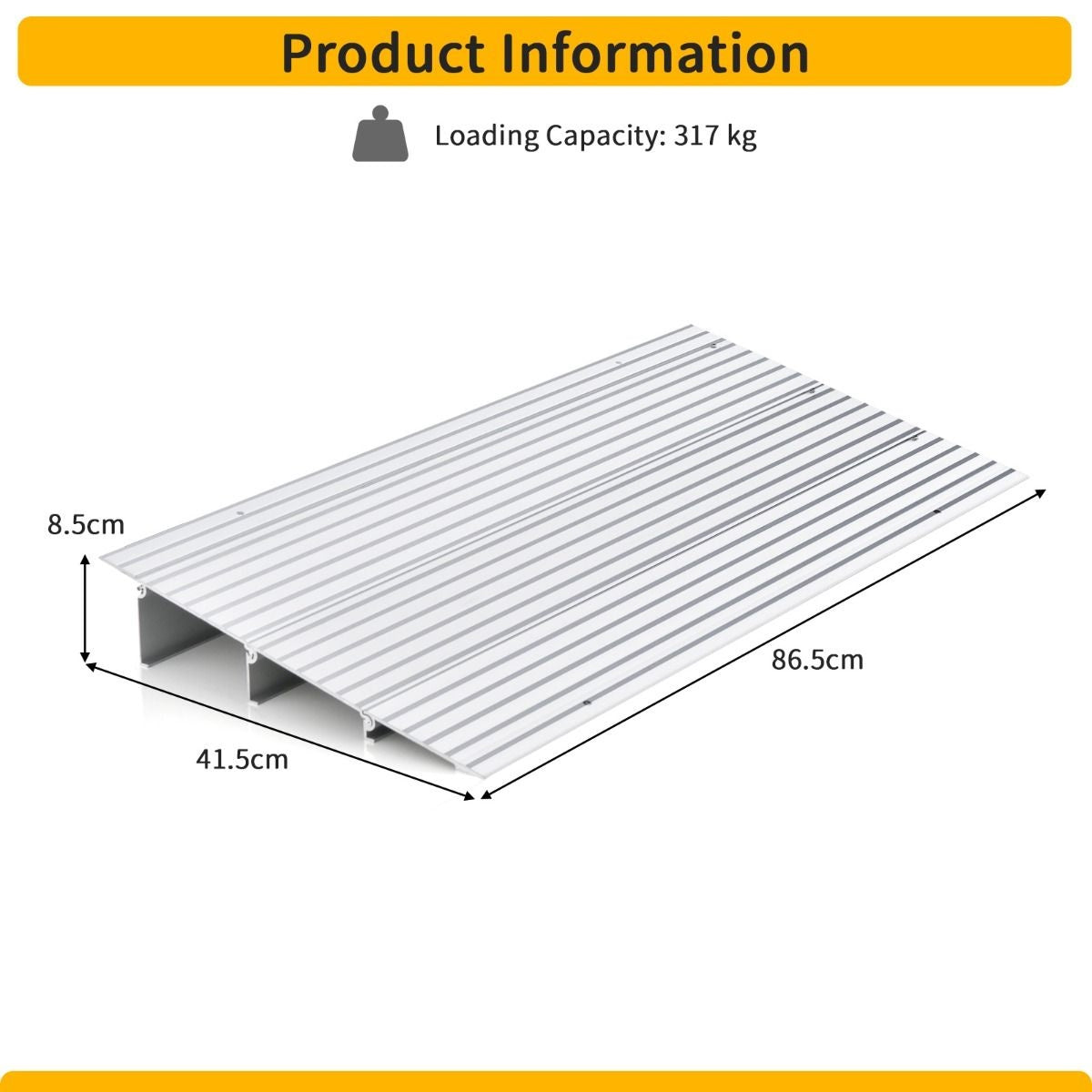 Coast Oprijplaat in Hoogte Verstelbaar Stevig Aluminium Frame 317 kg Draagvermogen