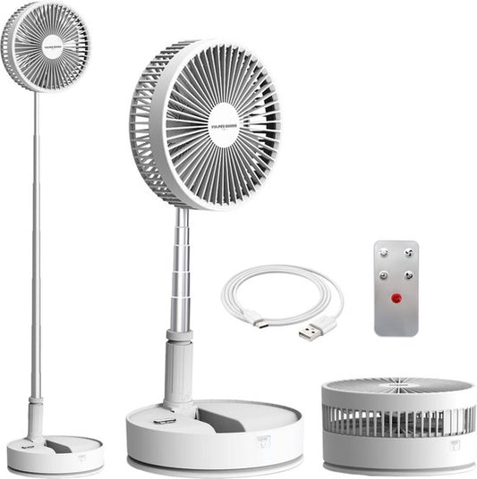 Vulpes Goods® Tech Draadloze Statiefventilator – 4-in-1 Oplaadbare Ventilator – Stil & Verstelbaar – PRO Versie