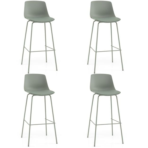 Coast Barkrukken Set van 4 – Kunstleer met Rugleuning 48 x 46 x 103 cm – Groen