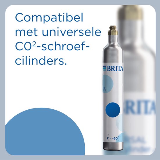 Brita SodaONE Bruiswatertoestel Zwart - met 1 CO2-cilinder en 1 Soda fles