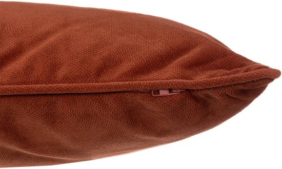 Atmosphera Bank/sierkussens huiskamer Sophia - 30 x 50 cm - Terracotta - polyester - met rits