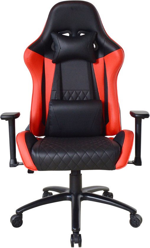 VDD Gaming - Gamestoel - Game Stoel - Gamestoelen - Gamestoel met brede zit - Gamestoel voor grote mensen - rood - zwart - 150kg limiet