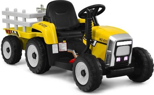 12V Kinderen Rijden op Trekker met Aanhangwagen 2.4G Afstandsbediening met LED-Verlichting Muziek Hoorn USB en Bluetooth
