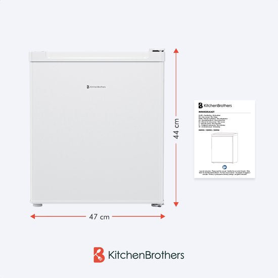 KitchenBrothers Mini Koelkast - 40L - Wit - kunststof - 57.10x47x44cm