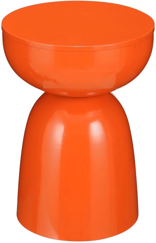 Mica Decorations Elliot Salontafel - Nachtkastje voor Slaapkamer of Woonkamer - Bijzettafel van IJzer voor Bloemen, Planten en Decoratie - H45 x Ø32 cm - Oranje