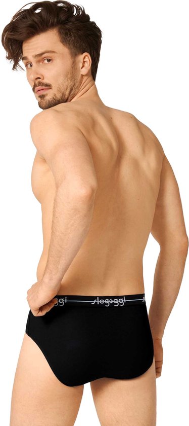 sloggi Start Midi 2-Pack Slip - Heren - Katoen/Elastaan - Regular Waist - Elastische Band - Zwart - Maat XL