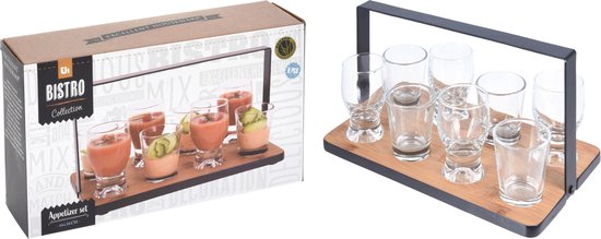 Excellent Houseware Amuse Set Met Serveerrekje En Glaasjes