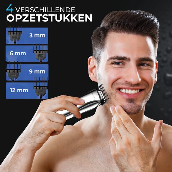 Vertrex 6 in 1 Baardtrimmer Pro+ Bodygroomer Mannen - Neustrimmer - Tondeuse - Scheerapparaat - Trimmer Baard en Lichaam