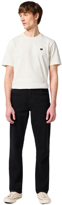 Wrangler STRAIGHT BLACK RINSE mannen JEANS maat 33 X 30
