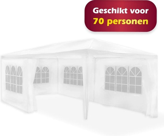 Lifetime Garden Partytent - Paviljoen - 6 Zijwanden - Waterdicht - 600 x 300 x 250 cm - Wit