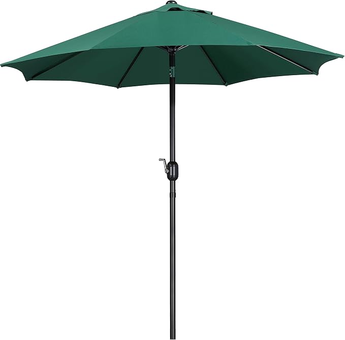 Yaheetech Parasol - Ø 270 cm - Kantelbaar - Met Zwengel - Donkergroen