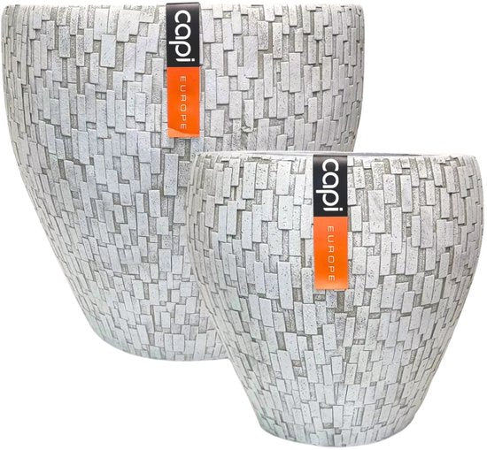 Capi Europe bloempotten wit 39 cm set van 2