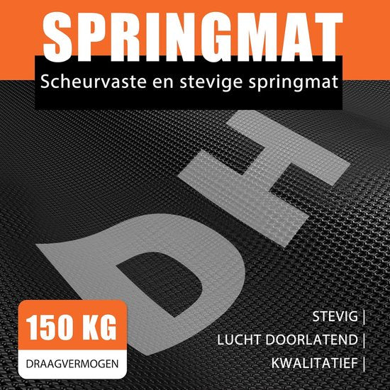 DH FitLife Opvouwbare Fitness Trampoline Ø121 cm – Indoor Trampoline zonder Installatie – Met 3 Verstelbare Handgrepen – Stevig & Stil, tot 150 kg, Voor Kinderen & Volwassenen