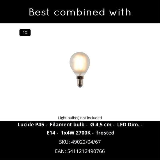 Lucide LUCAS - Plafondspot - 1xE14 - Mat Goud / Messing