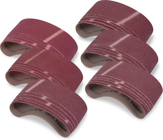 VONROC Bandschuurpapier - 75x457mm – 30 stuks - Korrelgrootte P40, P60, P100, P120, P180 - Geschikt voor VONROC BS501AC