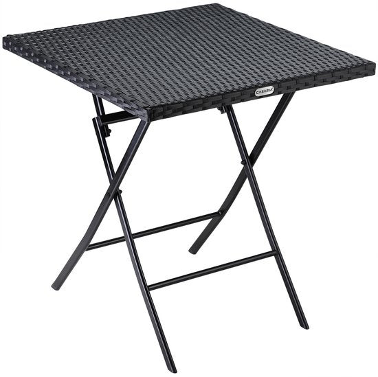 Casaria Polyrattan Tuinset 3 delig – Inklapbaar/Weerbestendig – Zwart