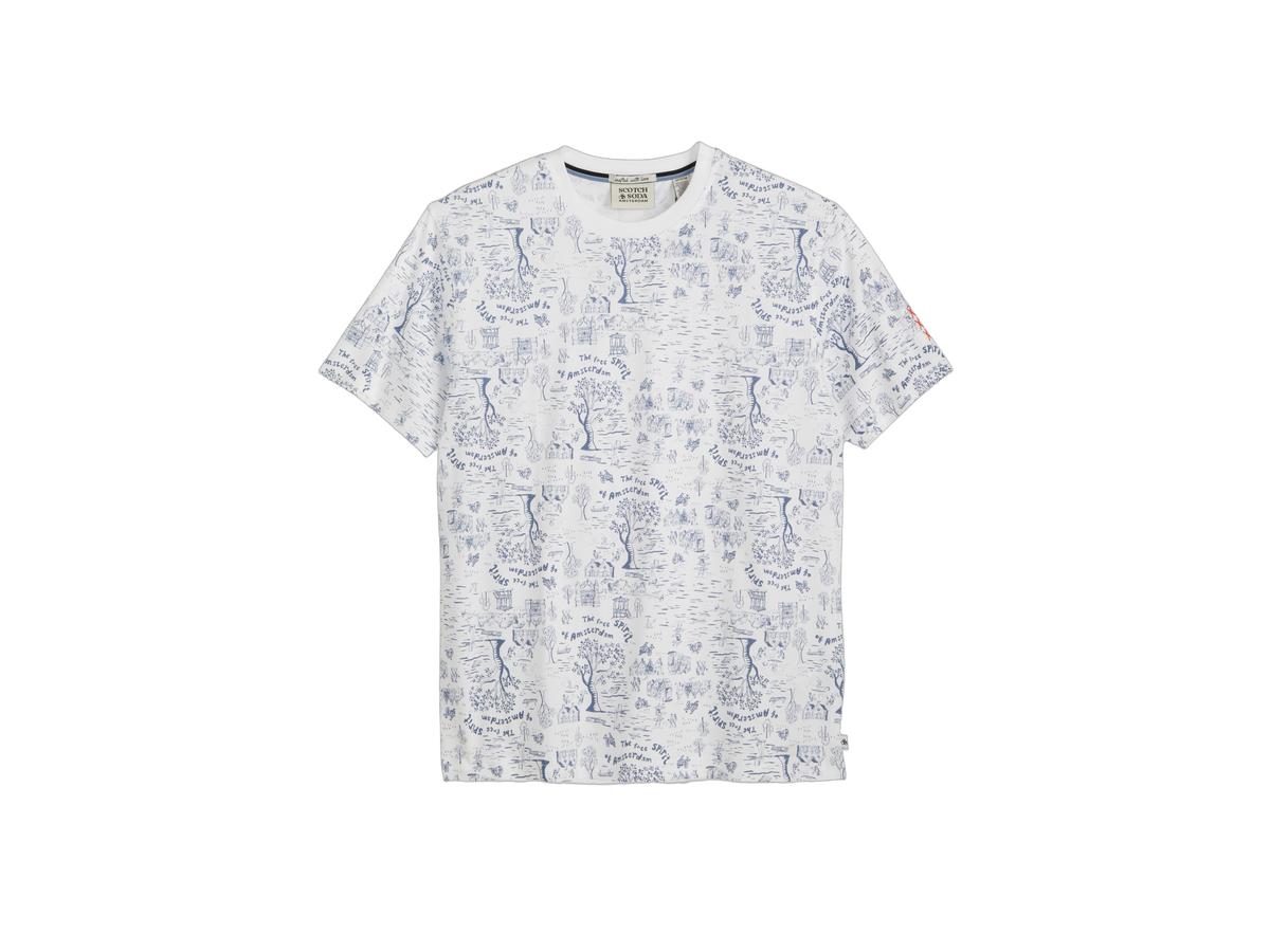 Scotch & Soda Graphic T-Shirt - Wit - maat L