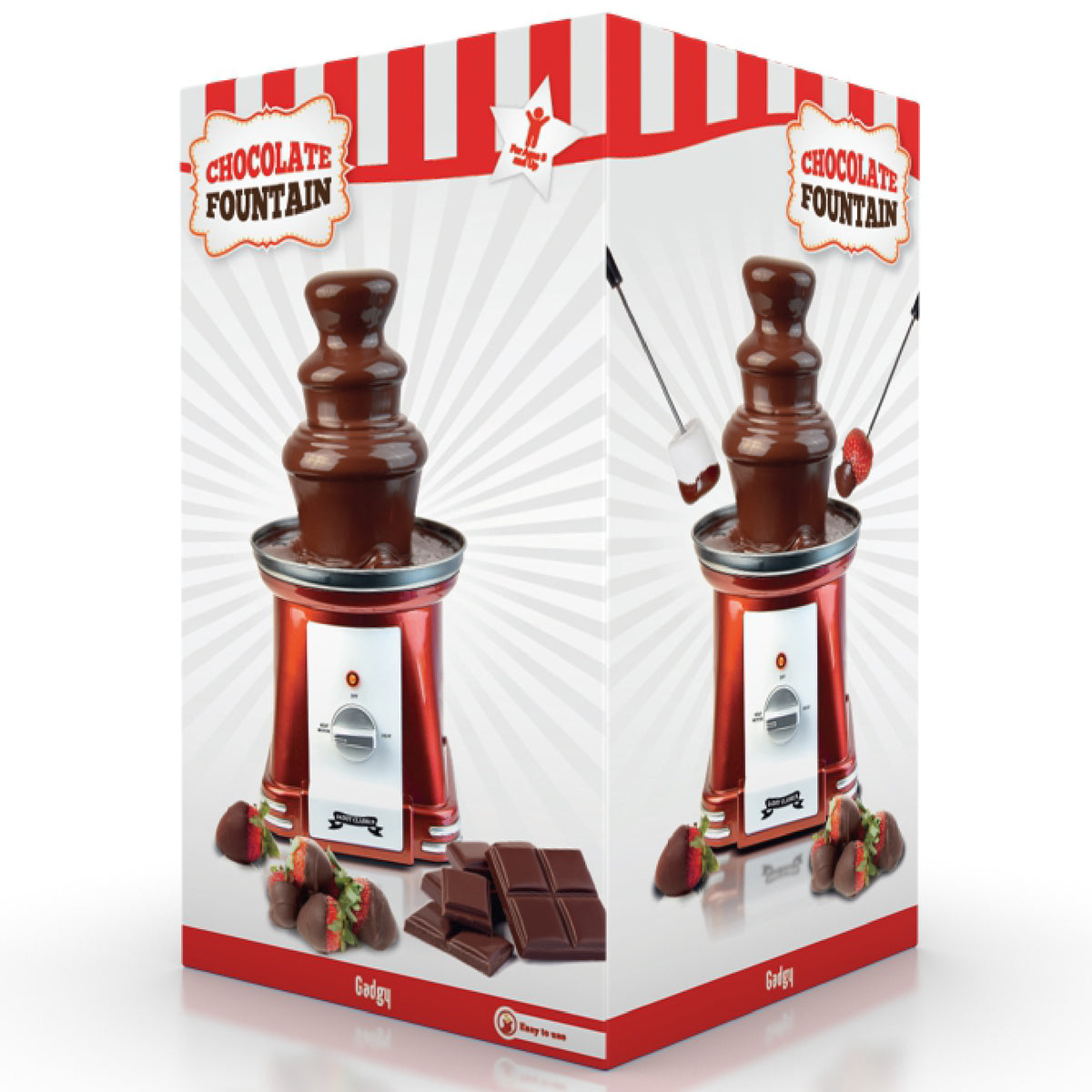 Gadgy - Chocolade fontein - Chocolade fondue - Gemakkelijk schoon te maken - 90 Watt - Rood