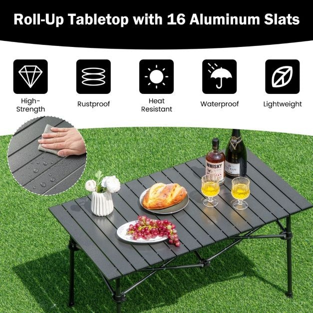 Coast Campingtafel Aluminium met draagtas - 95 x 55 x 50 cm - Max. 60 kg - Zwart