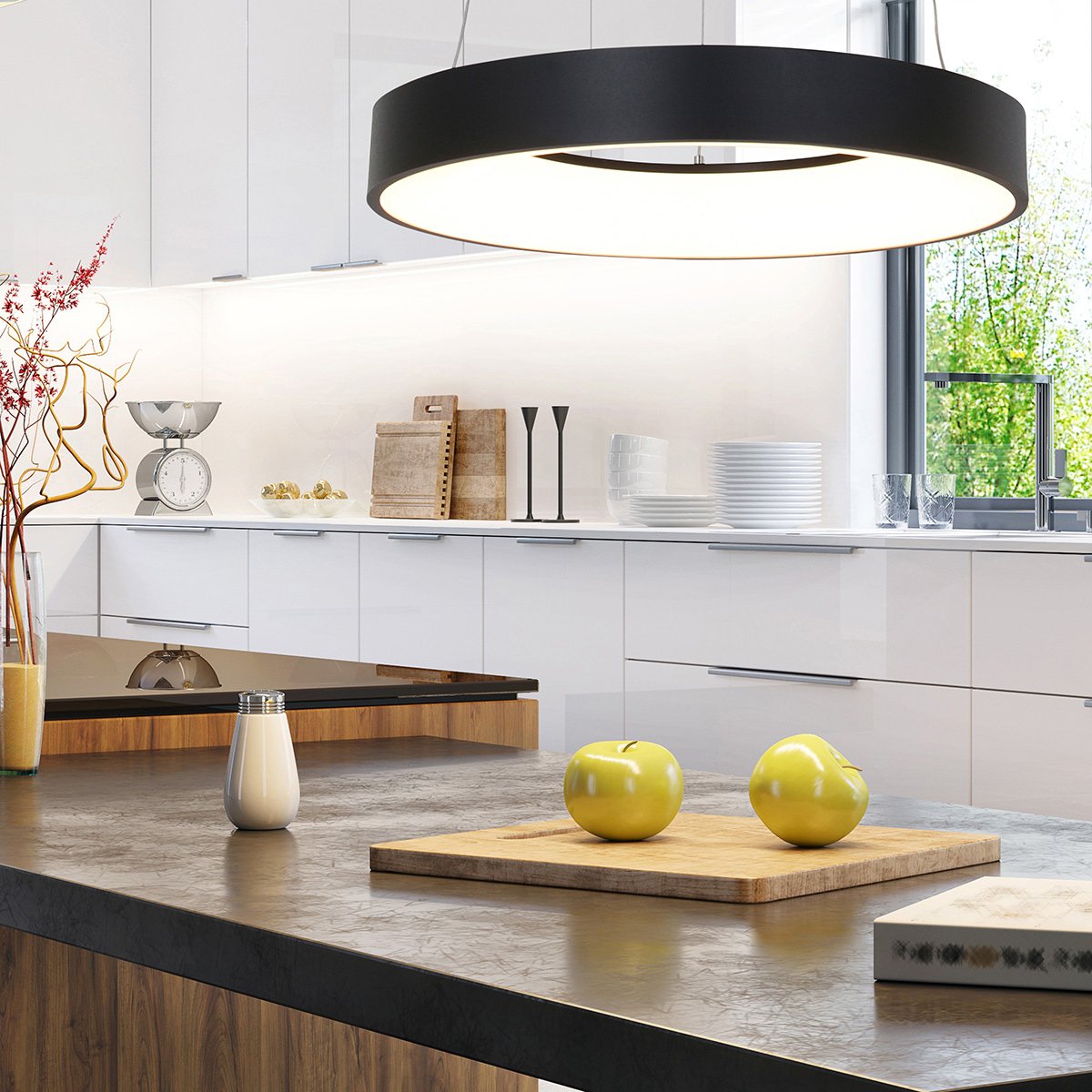Steinhauer Ringlede Hanglamp - Rond - Verstelbaar - 48cm - Zwart