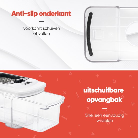 Stosh Mandoline - Groentesnijder - Uiensnijder - Spiraalsnijder - Frietsnijder - Rasp - 6-delig - BPA vrij