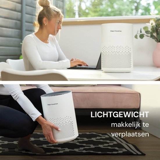 Vitapur Luchtreiniger - Air purifier - Luchtreiniger met HEPA filter - Ionisator met 360 graden flow - extreem stil met timer - wit