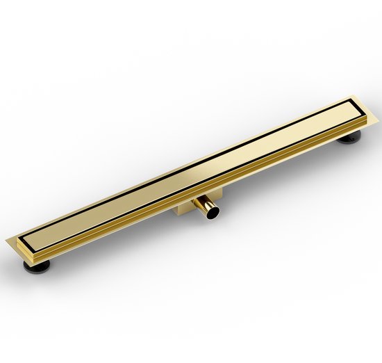 Douchegoot - 90cm - Goud - Tegelrooster - RVS - Met Flens