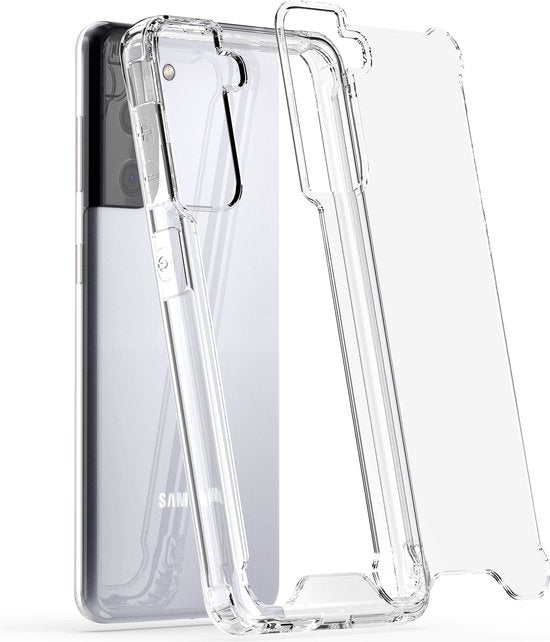 Podec Hoesje geschikt voor Samsung Galaxy S21 Doorzichtig Telefoonhoesje - Anti-Shock Case Cover met 1x Screenprotector