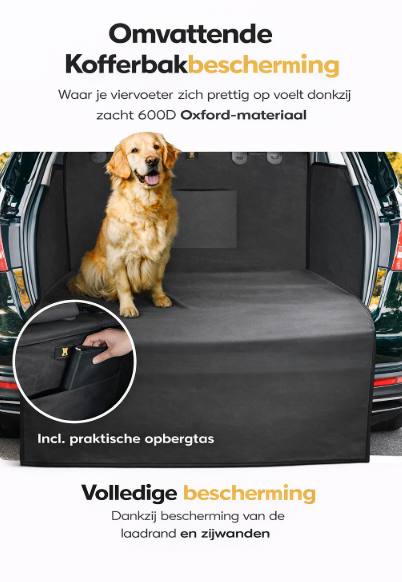 Heldenwerk Kofferbakbescherming hond met zij- en bumperbescherming - universele auto kofferbak hondendeken waterdicht en krasbestendig - kofferbakdeken honden