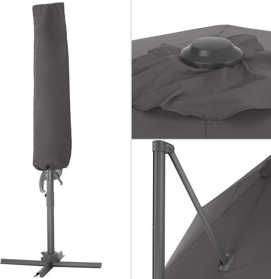 tectake – zweefparasol –  draaibaar - grijs - 403789