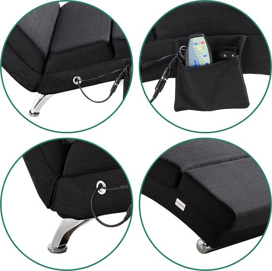 Casaria Relaxfauteuil - Massage en Verwarmingsfunctie Stof - Antraciet