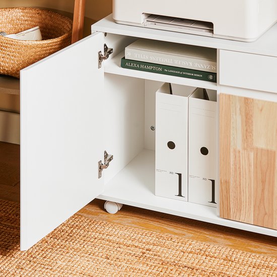 SoBuy ASK04-WN Printertafel - Witte Printerkast van Houtcomposiet