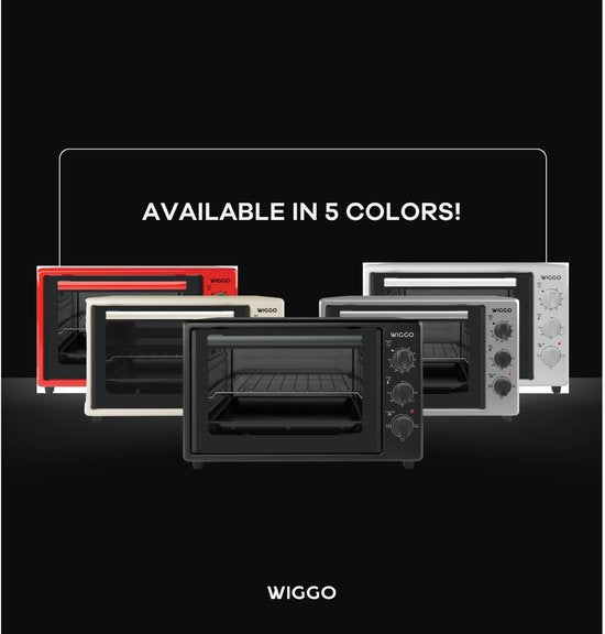 Wiggo WMO-E353(B) - Vrijstaande Mini Oven - Electrisch - 50 CM - 35 liter - 1800 W - 5 Jaar Garantie - Zwart