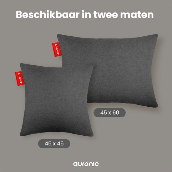 Auronic Warmtekussen - Classic - 45x45 - Draadloos - Oplaadbaar - Elektrisch kussen - Infrarood - Antraciet
