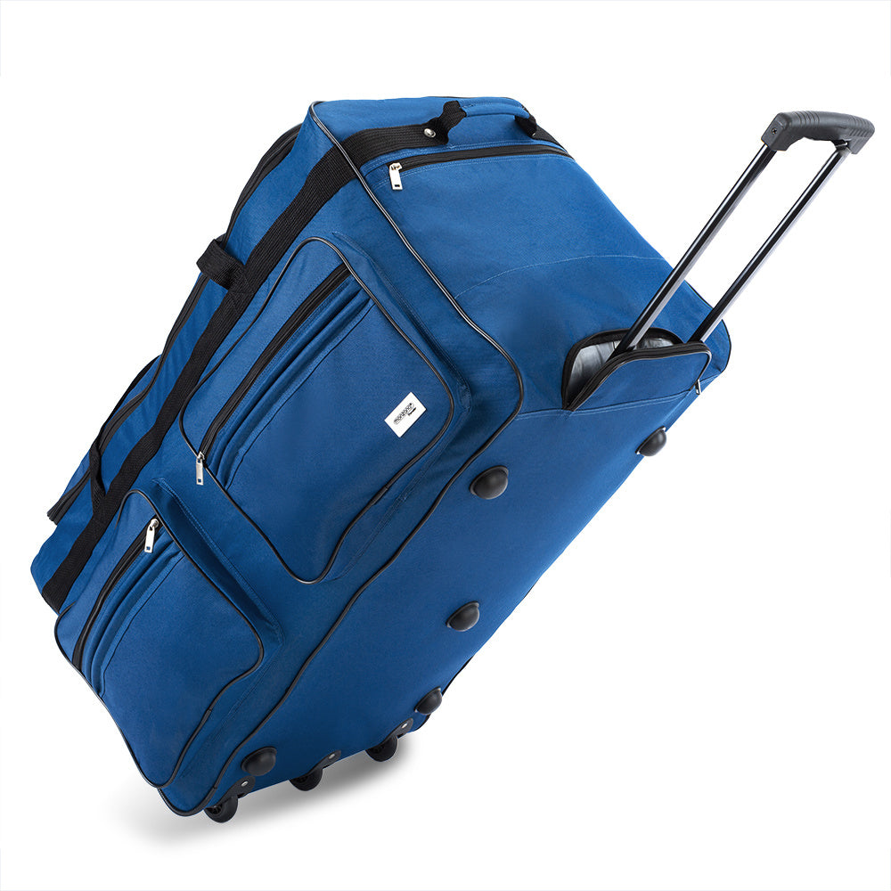 Deuba XXL Reistas Blauw met trolley-functie 3 wielen 160 LITER 85x43x44cm