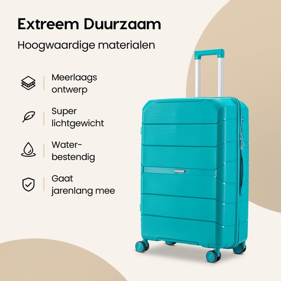 SC Urban Adventurer Grote Reiskoffer 110L – 49x30x75 cm – Spinner Wielen – Cijferslot – Groen
