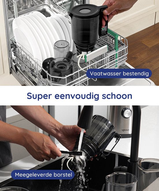 Safecourt Kitchen Sapcentrifuge - Slowjuicer voor Groenten & Fruit - XXL Vulopening - Krachtigste 200W motor