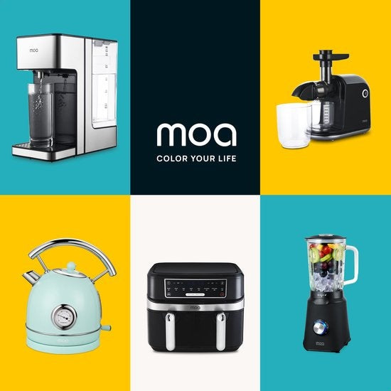 MOA Waterkoker Retro - 1.8L - RVS - BPA vrij - 2200W - 21.30x21.40x28.60 cm - Pastel Groen